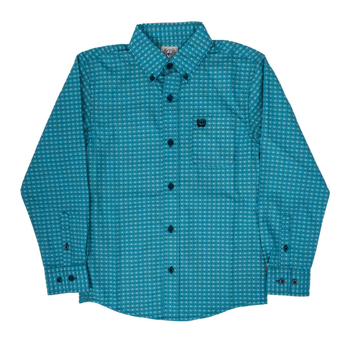 Cinch Boy's Geo Print Button Down Shirt KIDS - Boys - Clothing - Shirts - Long Sleeve Shirts Cinch