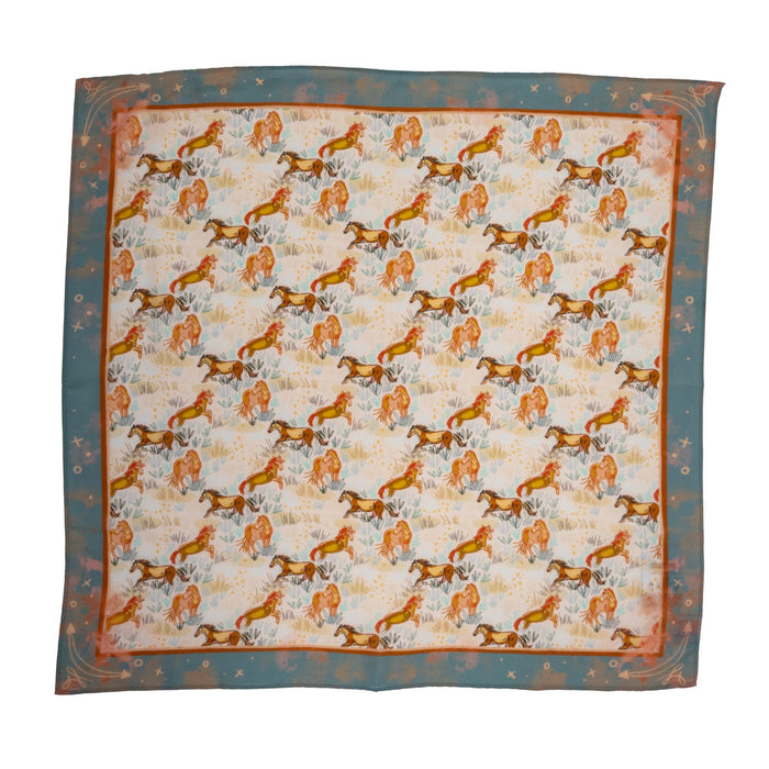 Wild Horses Mustang Meadow Wild Rag ACCESSORIES - Additional Accessories - Wild Rags & Scarves Tirzah Lane Art