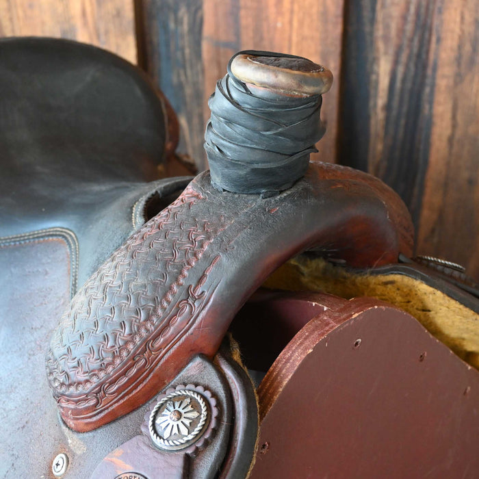 14" USED FORT WORTH TEAM ROPING SADDLE