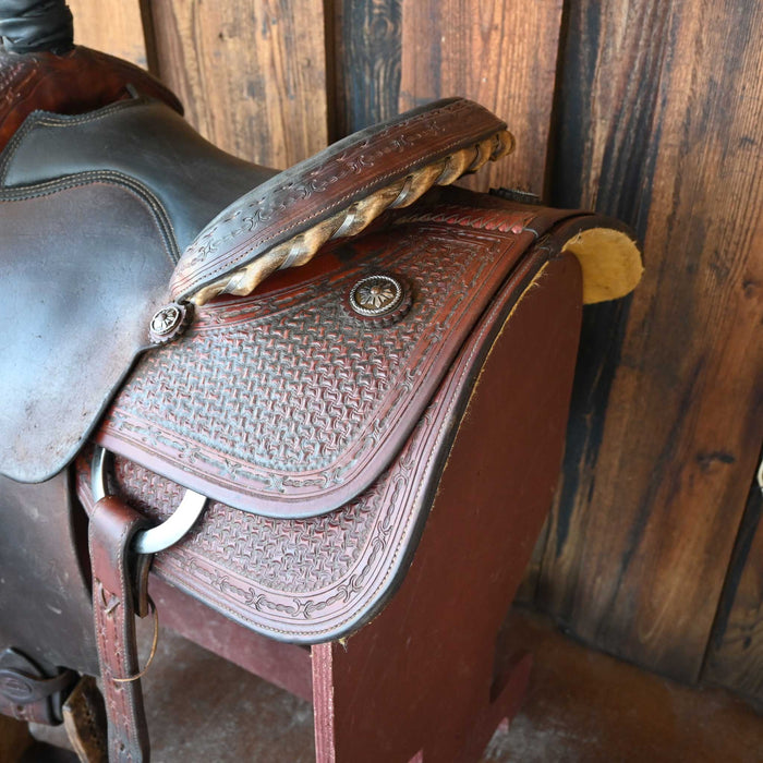14" USED FORT WORTH TEAM ROPING SADDLE