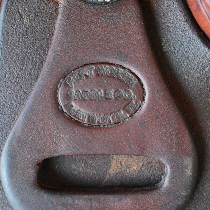 14" USED FORT WORTH TEAM ROPING SADDLE