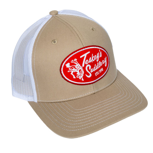 Teskey's Saddlery Retro Oval Patch Cap - Khaki/White TESKEY'S GEAR - Baseball Caps Teskey's