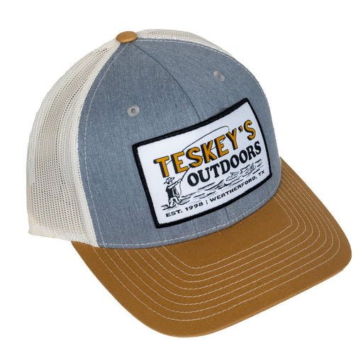 Teskey's Outdoor Fly Fishing Cap - Heather Grey/Birch/Amber Gold TESKEY'S GEAR - Baseball Caps Teskey's