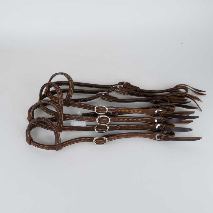 NEW Oiled Russet One Ear Headstall w/Colored Sitching Sale Barn Teskeys