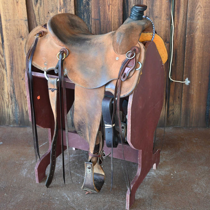15" USED TESKEY'S STRIP DOWN RANCH SADDLE