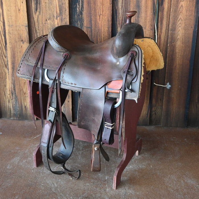 16" USED JEFF SMITH COW HORSE SADDLE