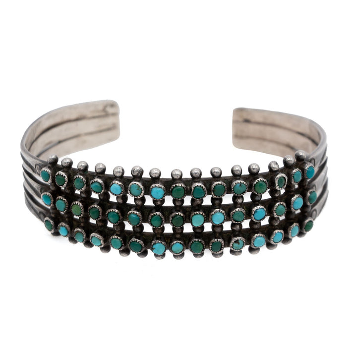 Peyote Bird Vintage Zuni Fox Turquoise Three Row Cuff WOMEN - Accessories - Jewelry - Bracelets Peyote Bird Designs