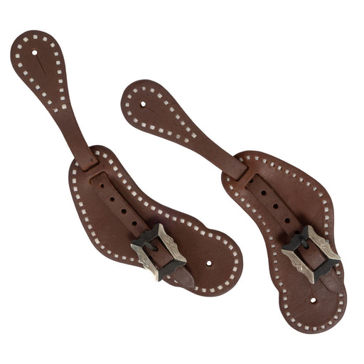 Teskey's Dakota Heavy Oil Spur Straps w/Buckstitch Tack - Spur Straps Teskey's
