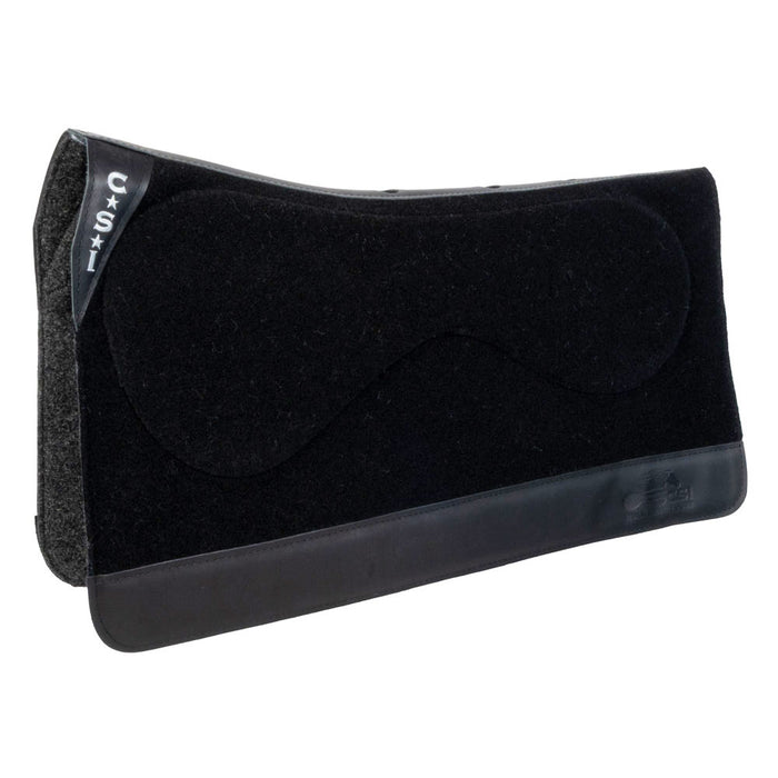 CSI Flex-Plate® Standard Western Cut Saddle Pad - Size 30" Tack - Saddle Pads CSI Saddle Pads Black 1/2" Wool Felt Liner Black