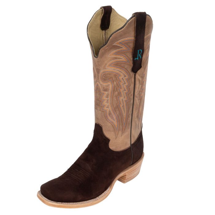 R. Watson Women's Chocolate Roughout Cutter Toe Boot WOMEN - Footwear - Boots - Western Boots R Watson