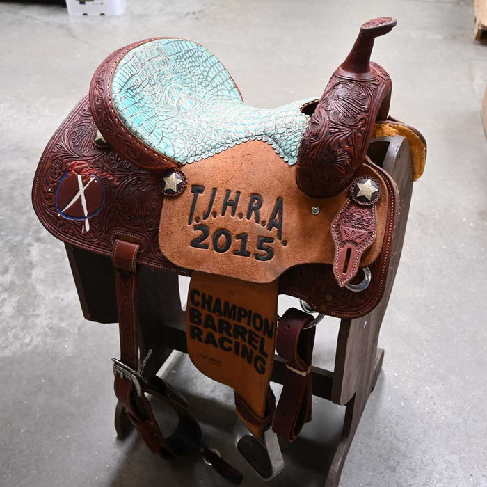 14.5" USED JEFF SMITH COWBOY COLLECTION BARREL SADDLE Saddles - Used Jeff Smith