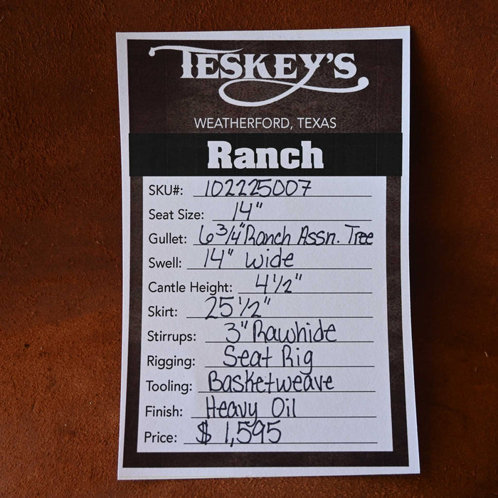14" TESKEY'S RANCH ASSOCIATION SADDLE