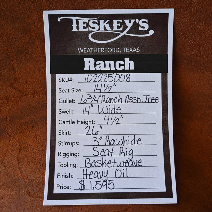 14.5" TESKEY'S RANCH ASSOCIATION SADDLE