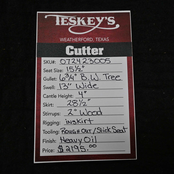 15.5" TESKEY'S CUTTING SADDLE Saddles - New Teskey's Saddlery