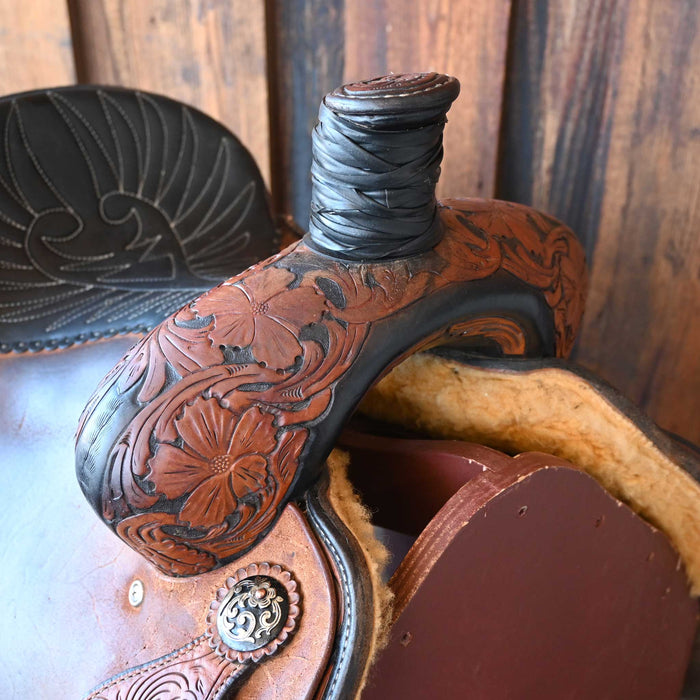 14" USED JEFF SMITH TEAM ROPING SADDLE