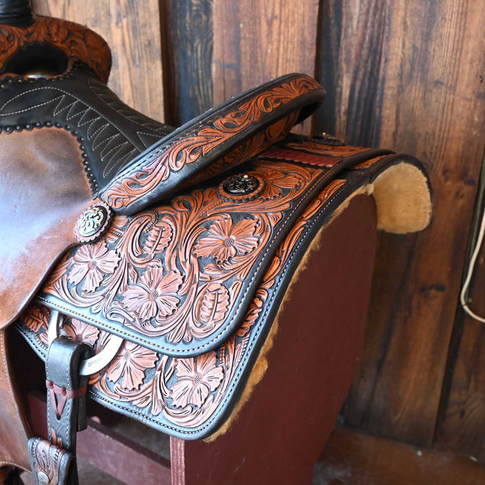 14" USED JEFF SMITH TEAM ROPING SADDLE