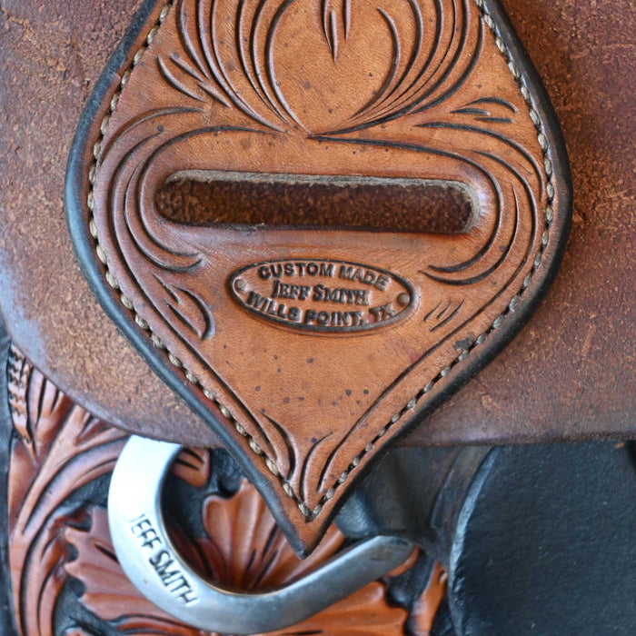 14" USED JEFF SMITH TEAM ROPING SADDLE