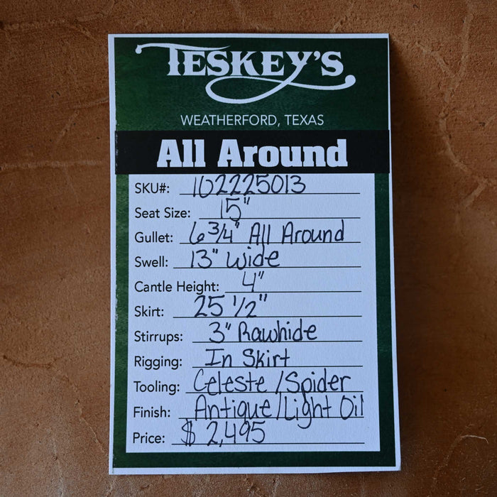 15" TESKEY'S TEAM ROPING SADDLE