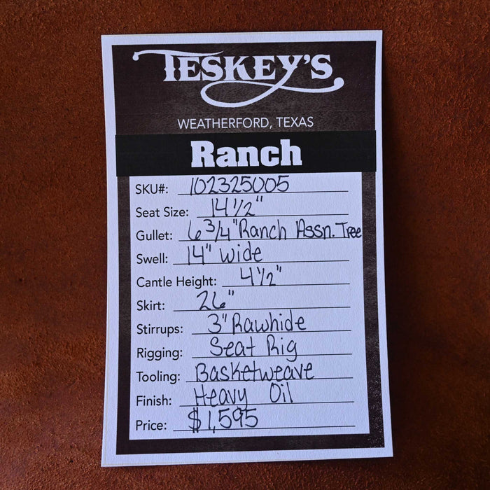 14.5" TESKEY'S RANCH ASSOCIATION SADDLE