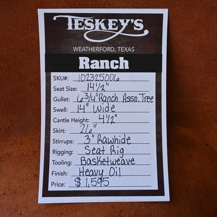 14.5" TESKEY'S RANCH ASSOCIATION SADDLE