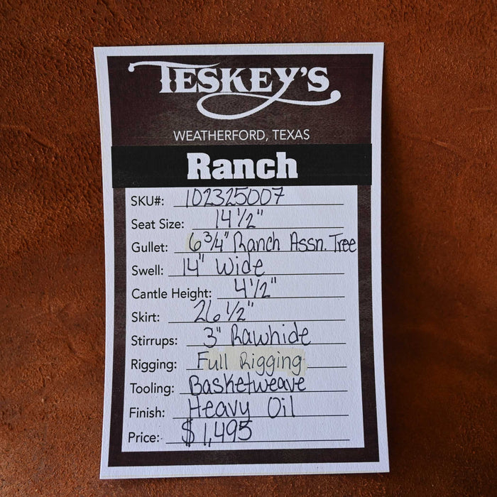 14.5" TESKEY'S RANCH ASSOCIATION SADDLE