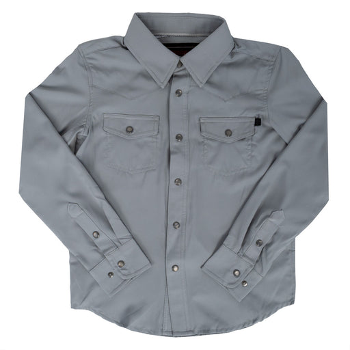 Rock & Roll Denim Boy's Tek Pearl Snap Shirt - Grey KIDS - Boys - Clothing - Shirts - Long Sleeve Shirts Panhandle