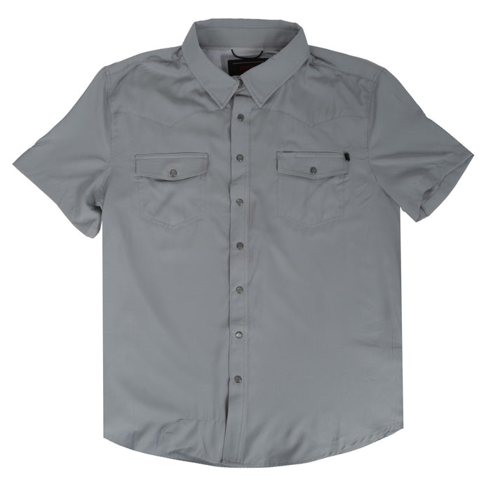 Rock & Roll Denim Men's Tek Pearl Snap Shirt - Grey MEN - Clothing - Shirts - Short Sleeve Panhandle