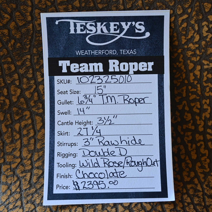15" TESKEY'S TEAM ROPING SADDLE