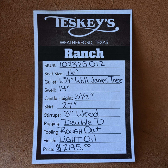 16" TESKEY'S RANCH SADDLE