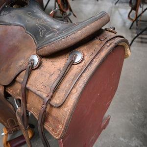 15.5" USED HAL EVANS RANCH SADDLE Saddles - Used Hal Evans