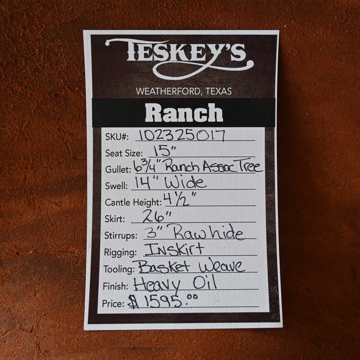 15" TESKEY'S RANCH ASSOCIATION SADDLE