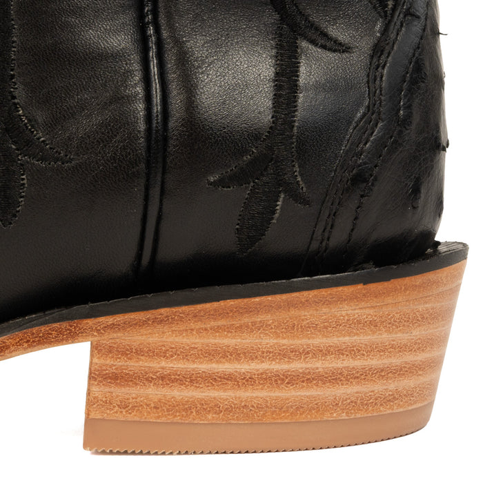 R. Watson Women's Black Full Quill Ostrich Cutter Toe Boot WOMEN - Footwear - Boots - Exotic Boots R Watson