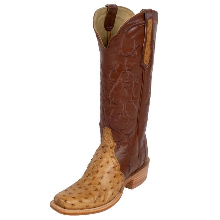 R. Watson Women's Antique Saddle Full Quill Ostrich Cutter Toe Boot WOMEN - Footwear - Boots - Exotic Boots R Watson