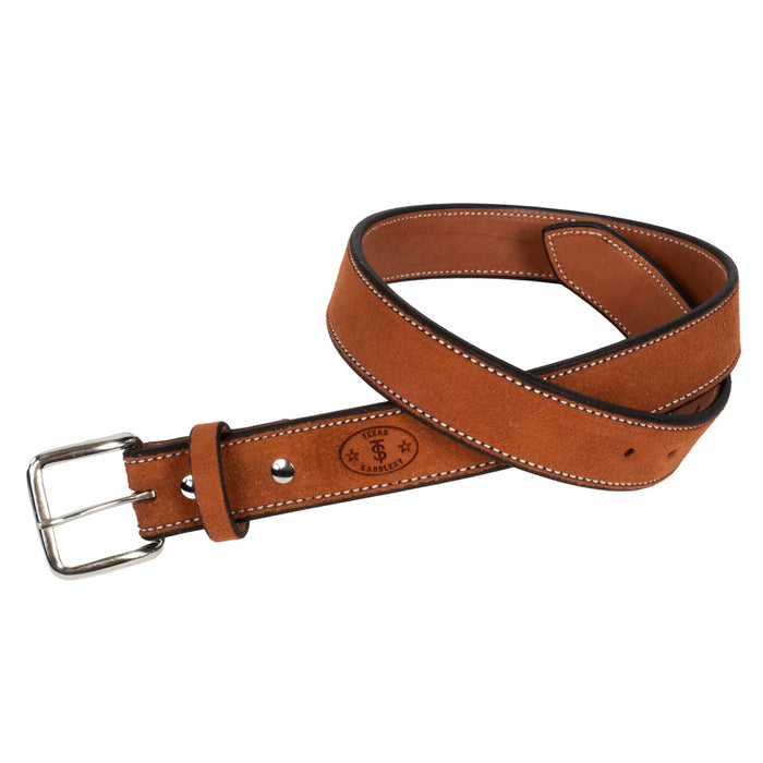 Texas Saddlery Men's Mahogany Roughout Belt MEN - Accessories - Belts & Suspenders Texas Saddlery