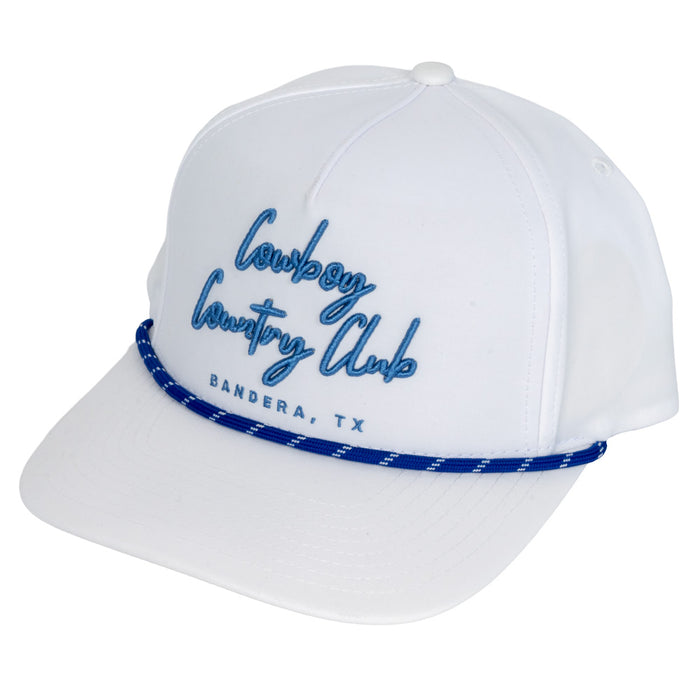 Cowboy Country Club Cursive Roped Hat - White HATS - BASEBALL CAPS Cowboy Country Club