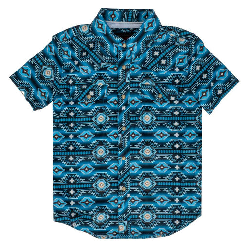 Rock & Roll Denim Boy's Aztec Pearl Snap Shirt KIDS - Boys - Clothing - Shirts - Short Sleeve Shirts Panhandle