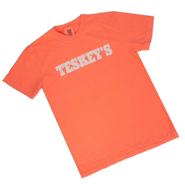 Teskey's Plain Logo Tee - Neon Red/Orange TESKEY'S GEAR - SS T-Shirts Teskey's