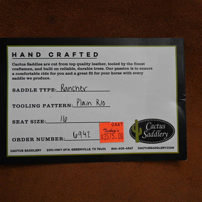 16" CACTUS RANCH SADDLE