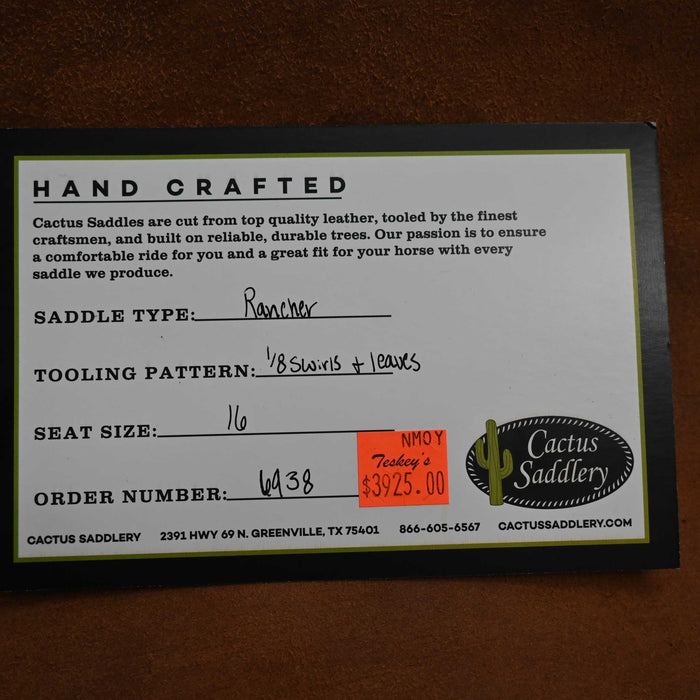 16" CACTUS RANCH SADDLE