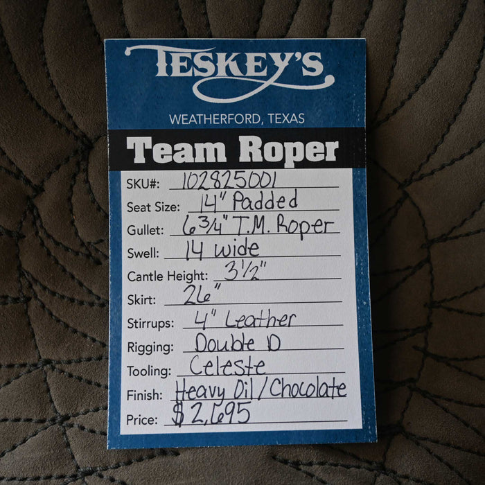 14" TESKEY'S TEAM ROPING SADDLE