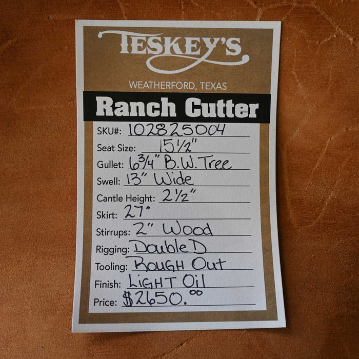 15.5" TESKEY'S PRO CUTTER RANCH CUTTER SADDLE