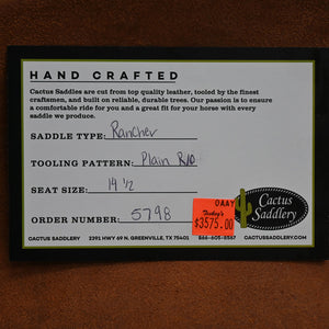 14.5" CACTUS RANCH SADDLE Saddles - New CACTUS SADDLERY
