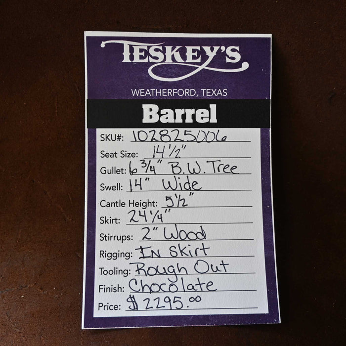 14.5" TESKEY'S BARREL SADDLE