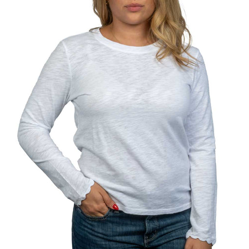 Dylan Slub Ric-Rac Tee - Vintage White - FINAL SALE WOMEN - Clothing - Tops - Long Sleeved Dylan