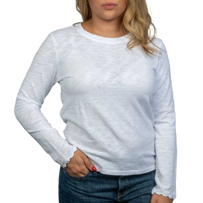 Dylan Slub Ric-Rac Tee - Vintage White WOMEN - Clothing - Tops - Long Sleeved Dylan