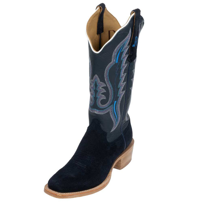 R. Watson Women's Dark Blue Roughout Cutter Toe Boot WOMEN - Footwear - Boots - Western Boots R Watson