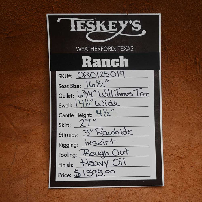 16.5" TESKEY'S STRIP DOWN RANCH SADDLE Saddles - New Teskey's Saddlery