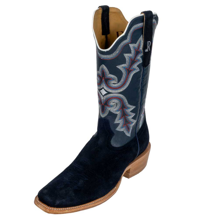R. Watson Men's Dark Blue Roughout Cutter Toe Boot MEN - Footwear - Western Boots R Watson