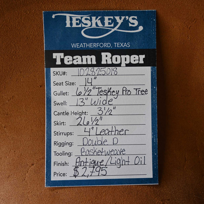 14" PATRICK SMITH TEAM ROPING SADDLE