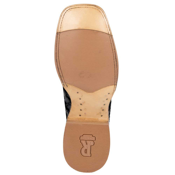 R. Watson Men's Black Matte Pirarucu Square Toe Boot MEN - Footwear - Exotic Western Boots R Watson